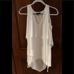 EUC. WHBM off white flowy tunic, small.